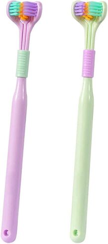 Pack of 2/3/4 Three-Sided Toothbrushes Soft Bristle Toothbrush for Adults V-Shaped Toothbrush Non-slip Cleaning Toothbrush in Saudi Arabia