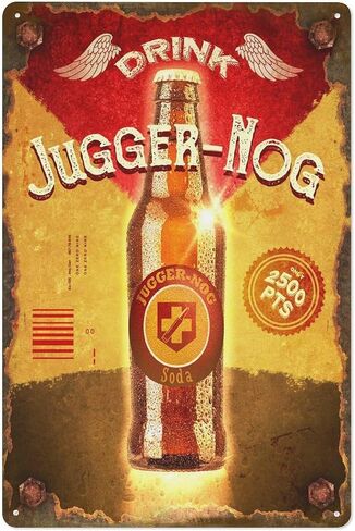 Juggernog معدن القصدير تسجيل ملصق 8 "× 12" لوحة علامة مضحك جدار خمر ديكور فني لوحة الرجعية للمنزل بار حانة نادي مقهى الديكور in Kuwait