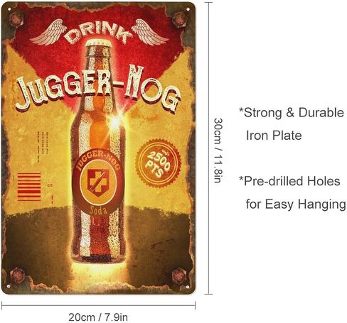 Juggernog معدن القصدير تسجيل ملصق 8 "× 12" لوحة علامة مضحك جدار خمر ديكور فني لوحة الرجعية للمنزل بار حانة نادي مقهى الديكور in Kuwait