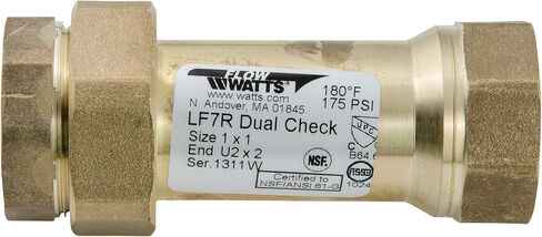 Watts Water Technologies 72205 LF7RU22 1 Dual Check Valve, Fip Lf, 1" (LF7RU2-2 1) in Saudi Arabia