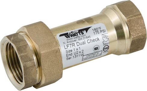 Watts Water Technologies 72205 LF7RU22 1 Dual Check Valve, Fip Lf, 1" (LF7RU2-2 1) in Saudi Arabia