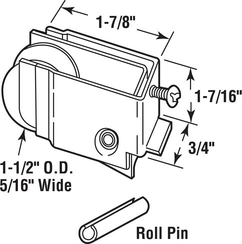 Prime-Line D 1595 1-1/2 In. Nylon Ball Bearing Sliding Door Roller Assembly, for Lumidor and C.E. Stanley (Single Pack) in Saudi Arabia