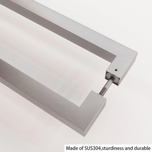 BARNSMITH 24 Inches Barn Door Push Pull Hande,Square Commercial Door Handle Pull Set, Grade-304 Stainless Steel Square Rectangular Shape Entrance Entry Front Handle for Office Store Garage in Saudi Arabia