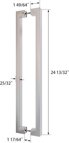 BARNSMITH 24 Inches Barn Door Push Pull Hande,Square Commercial Door Handle Pull Set, Grade-304 Stainless Steel Square Rectangular Shape Entrance Entry Front Handle for Office Store Garage in Saudi Arabia