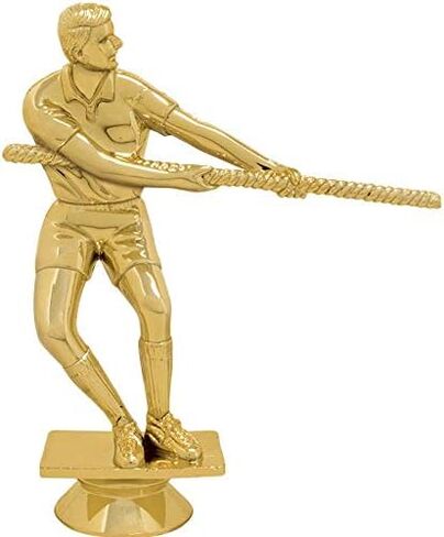 Tug Of War Trophy, 6" Tug Of War Male Trophy On White Luxury Trophy Base in Saudi Arabia