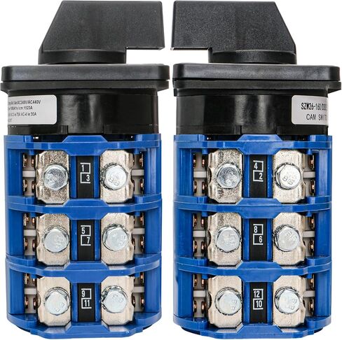 Baomain 160A Rotary Selector Cam Changeover Switch, SZW26-160/D303.3 AC 660V 3 Positions 3 Phase 12 Terminals Cam Switch in Saudi Arabia