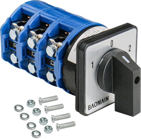 Baomain 160A Rotary Selector Cam Changeover Switch, SZW26-160/D303.3 AC 660V 3 Positions 3 Phase 12 Terminals Cam Switch in Saudi Arabia