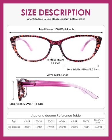 4-Pack Cat Eye Reading Glasses for Women- Blue Light Blocking Readers with Spring Hinges,Anti-Glare Reading Glasses in Saudi Arabia