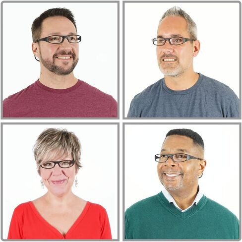 نظارات قراءة مغناطيسية من كليك، قارئات كمبيوتر، عدسات قابلة للاستبدال، أذرع قابلة للتعديل، يورو، (أسود، تكبير 1.25) in Kuwait