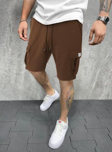 JMIERR Mens Cargo Sweat Shorts - Casual Drawstring Elastic Waist Cotton Athletic Workout Gym Jogger Shorts with 5 Pockets in Saudi Arabia