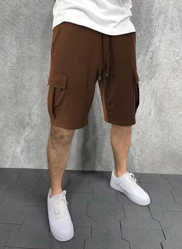 JMIERR Mens Cargo Sweat Shorts - Casual Drawstring Elastic Waist Cotton Athletic Workout Gym Jogger Shorts with 5 Pockets in Saudi Arabia