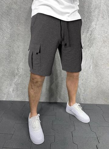 JMIERR Mens Cargo Sweat Shorts - Casual Drawstring Elastic Waist Cotton Athletic Workout Gym Jogger Shorts with 5 Pockets in Saudi Arabia