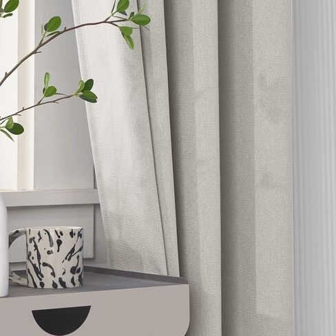 Sanceor Ivory Faux Linen Extra Long Curtain,11ft Length,Symphony of Elegance Thick Threads 2 Story Curtains for High Ceiling,Tall Windows, Great Living Room (1 Panel,52 x 132 Inch) in Saudi Arabia