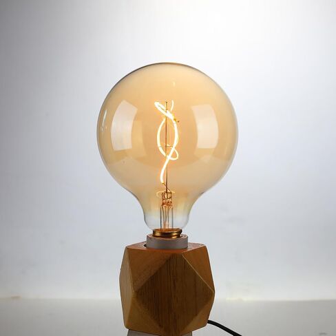 G125 Amber Glass Large Oversized Dimmable LED Edison Bulb, E26 2200K Warm White Extra Big Round Vintage Light Bulbs, 4 watt 150LM Decorative Globe Bulbs for Bedroom Living Room Bar and cafe in Saudi Arabia