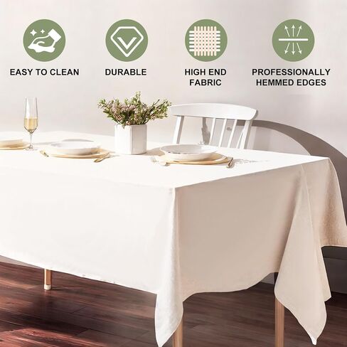 6packs White Table Cloth Rectangle, 60 x 102 Inch Polyester Table Cloth for 6 Foot Rectangle Tables, Wrinkle Resistant Washable Polyester Table Cover for Buffet Parties and Camping in Saudi Arabia