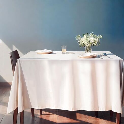 6packs White Table Cloth Rectangle, 60 x 102 Inch Polyester Table Cloth for 6 Foot Rectangle Tables, Wrinkle Resistant Washable Polyester Table Cover for Buffet Parties and Camping in Saudi Arabia