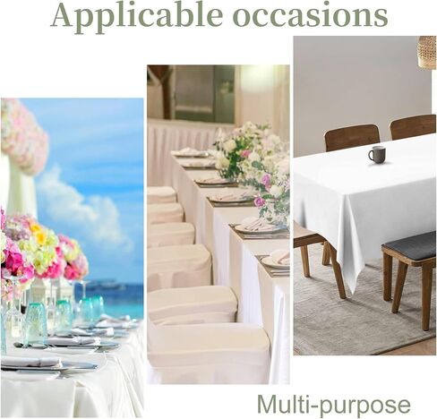 6packs White Table Cloth Rectangle, 60 x 102 Inch Polyester Table Cloth for 6 Foot Rectangle Tables, Wrinkle Resistant Washable Polyester Table Cover for Buffet Parties and Camping in Saudi Arabia