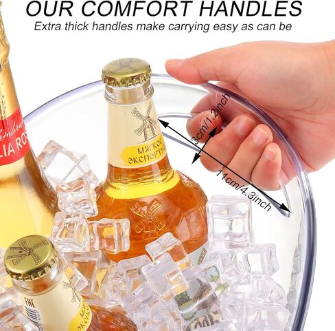 4 عبوات من دلاء الثلج سعة 8 لتر، دلو بيرة ثلج كبير من الأكريليك الشفاف، مبرد مشروبات بلاستيكية، حوض مشروبات ثلجية، زجاجات الشمبانيا، دلو ثلج، صندوق تبريد النبيذ، دلاء مشروبات لحفلات الشواء والنزهات المنزلية in Kuwait