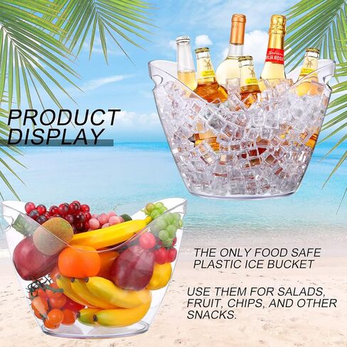 4 عبوات من دلاء الثلج سعة 8 لتر، دلو بيرة ثلج كبير من الأكريليك الشفاف، مبرد مشروبات بلاستيكية، حوض مشروبات ثلجية، زجاجات الشمبانيا، دلو ثلج، صندوق تبريد النبيذ، دلاء مشروبات لحفلات الشواء والنزهات المنزلية in Kuwait
