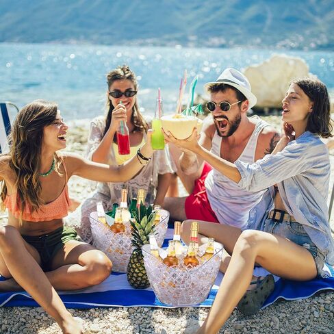 4 عبوات من دلاء الثلج سعة 8 لتر، دلو بيرة ثلج كبير من الأكريليك الشفاف، مبرد مشروبات بلاستيكية، حوض مشروبات ثلجية، زجاجات الشمبانيا، دلو ثلج، صندوق تبريد النبيذ، دلاء مشروبات لحفلات الشواء والنزهات المنزلية in Kuwait