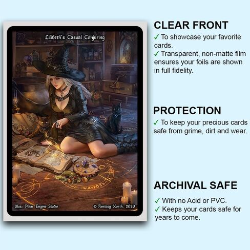 Fantasy North - Lady Donahue - Murderous Apparition – 100 Smooth Matte TCG Trading Card Sleeves - Fits Magic MTG Commander Pokemon and Other Card Games - Playing Card Sleeves in Saudi Arabia