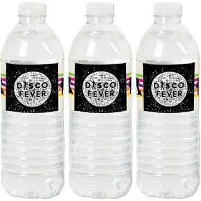 Big Dot of Happiness 70's Disco - 1970s Disco Fever Party Water Bottle Sticker Labels - Set of 20