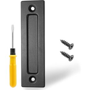 8-3/5 Inch Sliding Barn Door Handle Black Modern Finger Flush Pull Handle Heavy-Duty with Screwdriver for Cabinets, Closet, Drawers, Gate
