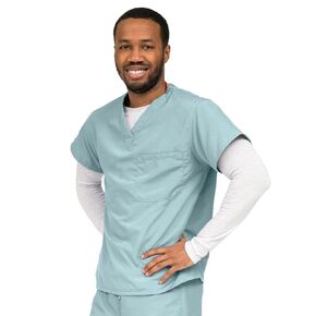 Medline PerforMAX One-Pocket Reversible Scrub Top, ANG-CC, XXL, Misty Green