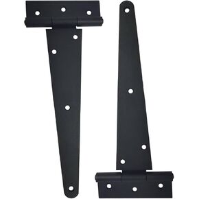 QCAA Extra Heavy Duty Tee Hinge, 12"x5"x3.0mm, Steel, Elegant 2-Layered Frosted Matte Black, Powder Coated, 2 Pack