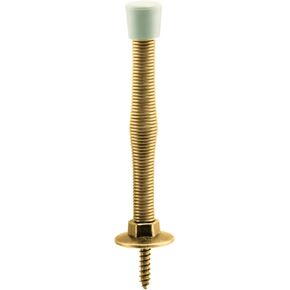 Prime-Line MP9000 Rigid Door Stop, Steel Construction, Bright Brass, Rubber Tip, Baseboard Mount (10 Pack)