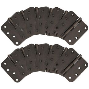 12-Pack Rounded Steel Door Hinges, Oil Rubbed Bronze - 4-inch x 4-inch Interior Hinges, 5/8-inch Radius, Fits Standard Doors – Design House 189977