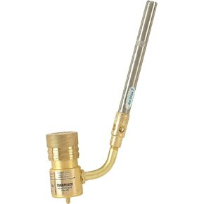 TURBOTORCH 0386-0403 STK-9 طقم الشعلة اليدوية للحام الناعم والنحاس والنحاس والفولاذ والبرونز والألومنيوم والبروبان/ماب برو، تقنية الدوامة القصوى، 360 درجة، منظم STK-R، طرف ST-3