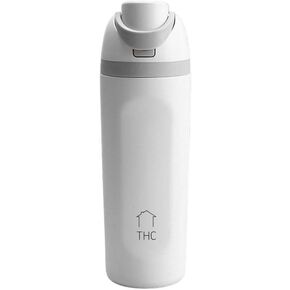 The HomeFlow Co.'s 20 oz Water Bottle with Straw - Leakproof Stainless Steel BPA-Free Water Bottle, Double Walled & Vacuum Insulated (Black & Grey)