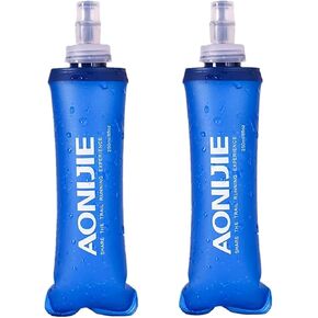 AONIJIE 2 Pack of Soft Soft Folding Hydration Bottle Water Collapsible Flask BPA-Free Bottles (500ml/17.08oz), SD52-500