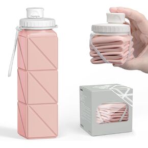 Collapsible Water Bottles,Leak-Proof Silicone Bpa Free Bottles,Durable & Foldable Lightweight Outdoor Portable Reusable Water Bottle For Sports Gym,Travel, Camping,Detachable For Dishwasher