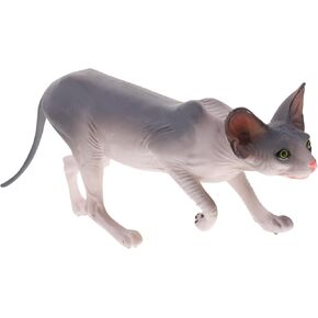 Zerodeko Sphynx Cat Figurine Miniature Hairless Cat Models Sphynx Hairless Cat Statues Cat Ornament Sphynx Kitten Statue for Micro Landscape Fairy Garden Decoration
