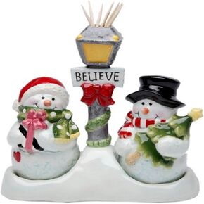 Snowman Salt and Pepper Set/Toothpick Holder
