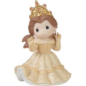 Precious Moments Pricess Belle Figurine | Disney Happily Ever After Belle Bisque Porcelain Figurine | Beauty and The Beast | Disney Decor & Gifts