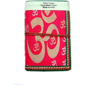 Rastogi Handicrafts Handmade Paper Diary Note Book Planner Journal Pink Om Spiritual Size - 6x4 Inch