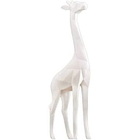 Giraffe Figurine Animal Figures Giraffe Ornaments Dolls for Wedding Birthday Home Decor - White