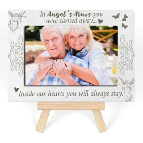 Bereavement Gifts Ideas In Memory Of Loved One, Gifts For Loss Of Loved One, Memorial Wooden Keepsake Plaque For Mother, Father, Grandparents, Tabletop Picture Frame With Easel (A56)