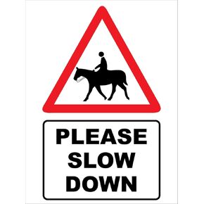 Horse Please Slow Down Sign Metal Tin Sign 8x12 Inches Caution Danger Safety Security Warning Notice Signs