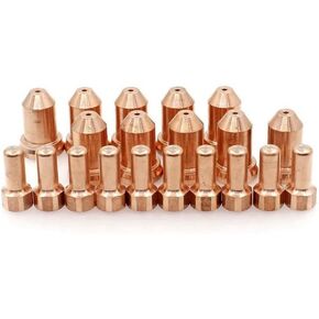 20pcs PT-80 PT80 IPT-80 PTM-80 Plasma Cutting Torch Consumables Electrode 52558 Nozzle 51311 P1.0 Tip 1.0mm 0.039'', Copper