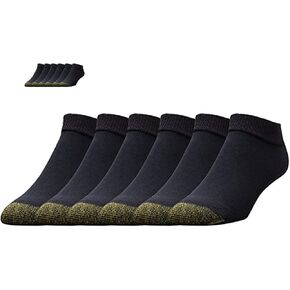 GOLDTOE Men's Cotton Sport Low Cut Socks, 12-pairs, Black, Large