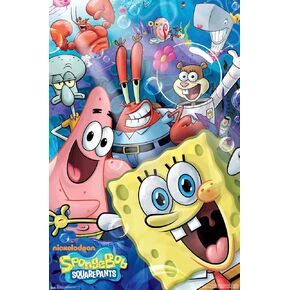 Trends International Nickelodeon Spongebob - Joy Wall Poster, 14.725" x 22.375", Barnwood Framed Version