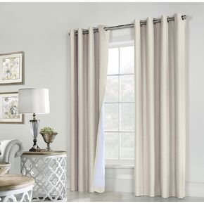 Loft Living Vienna Total Blackout Foamback Grommet Curtain Panel Pair Each 52" x 63" in Blue