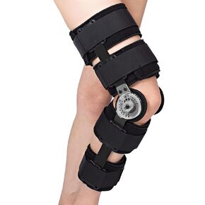 Dr. Franklyn's Hinged ROM Knee Brace with Side Stabilizers & Locking Dials Post Op Knee Immobilizer for Arthritis ACL MCL PCL Meniscus Tear Injurie/Knee Pain Medical Orthopedic Support after Surgery-Men/Women