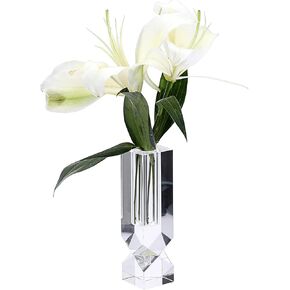 JUXYES مزهرية كريستال زهرة مزهرية زجاجية برعم زهرة، مزهرية زهرة ثقيلة مزخرفة ترتيبات زهرية زهرية صغيرة قطع زهرة مزهرية مركزية لديكور المنزل والمكتب والزفاف in Kuwait