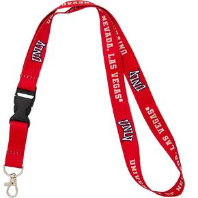 Desert Cactus University of Nevada Las Vegas Lanyard UNLV Rebels Car Keys ID Badge Holder Keychain Detachable Breakaway Snap Buckle (Red)