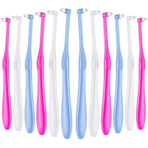 12 Pieces Tufted Toothbrush End-Tuft Tapered Trim Toothbrush Soft Trim Toothbrush Single Compact Interdental Interspace Brush